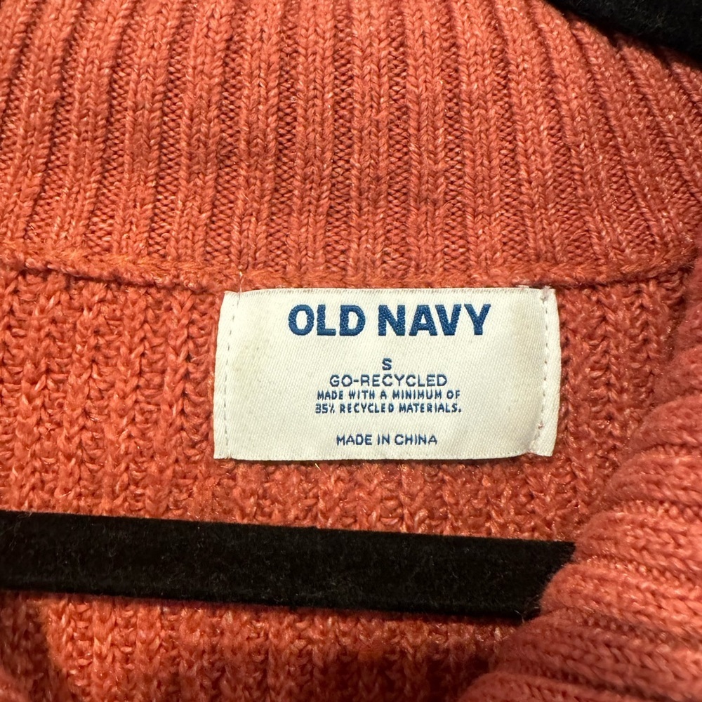Burnt orange Old Navy quarter zip sweater - Picture 2 of 3